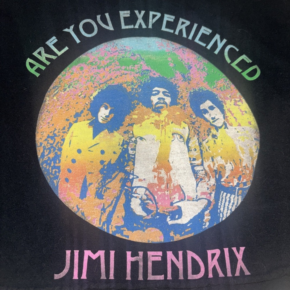 Jimi Hendrix Oversized Crop Top Band Tee Sz Small Groovy Concert Festival Black - Picture 4 of 8
